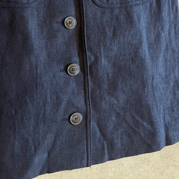 Tory Burch Sleeveless Linen Dress In Navy Size 6 - Picture 11 of 12